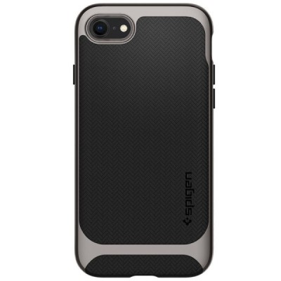„Spigen“ Neo Hybrid Herringbone sustiprintos apsaugos Apple iPhone 7 (iPhone 8) juodas kieto silikono (TPU) ir plastiko dėklas /