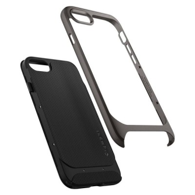 „Spigen“ Neo Hybrid Herringbone sustiprintos apsaugos Apple iPhone 7 (iPhone 8) juodas kieto silikono (TPU) ir plastiko dėklas /