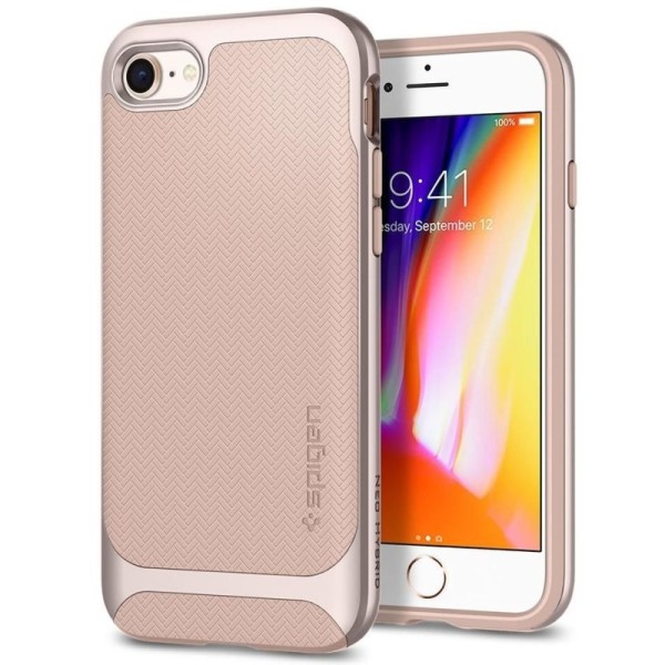„Spigen“ Neo Hybrid Herringbone dėklas - rožinis (iPhone 7 / 8 / SE 2020 / SE 2022)