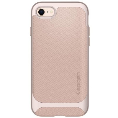 „Spigen“ Neo Hybrid Herringbone sustiprintos apsaugos Apple iPhone 7 (iPhone 8) rožinis kieto silikono (TPU) ir plastiko dėklas 