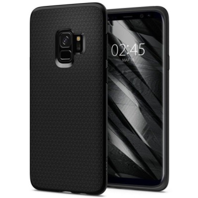 „Spigen“ Liquid Air Samsung Galaxy S9 (G960) juodas kieto silikono dėklas / Priedai.lt