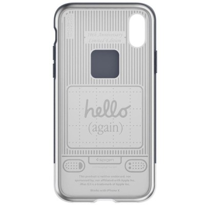 „Spigen“ Classic C1 sustiprintos apsaugos Apple iPhone X (iPhone Xs) pilkas kieto silikono (TPU) ir plastiko dėklas / Priedai.lt
