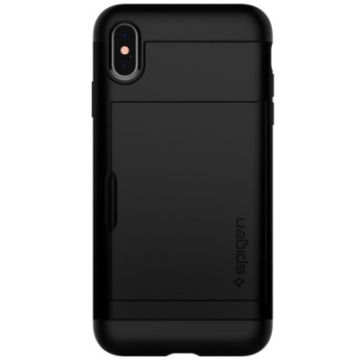 „Spigen“ Slim Armor CS Apple iPhone X (iPhone Xs) juodas kieto silikono dėklas / Priedai.lt