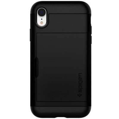 „Spigen“ Slim Armor CS Apple iPhone Xr juodas kieto silikono dėklas / Priedai.lt