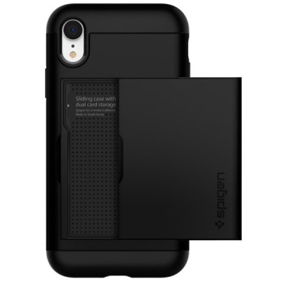 „Spigen“ Slim Armor CS Apple iPhone Xr juodas kieto silikono dėklas / Priedai.lt