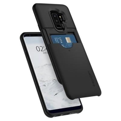 „Spigen“ Slim Armor CS Samsung Galaxy S9+ (G965) juodas kieto silikono dėklas / Priedai.lt