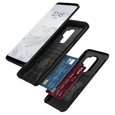 „Spigen“ Slim Armor CS Samsung Galaxy S9+ (G965) juodas kieto silikono dėklas / Priedai.lt