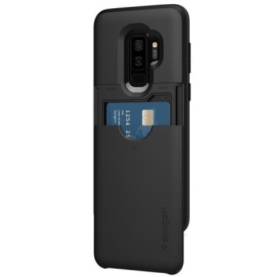 „Spigen“ Slim Armor CS Samsung Galaxy S9+ (G965) juodas kieto silikono dėklas / Priedai.lt