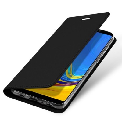 „Dux Ducis“ Skin serijos Samsung Galaxy A9 2018 (A9 Star Pro) juodas odinis atverčiamas dėklas / Priedai.lt