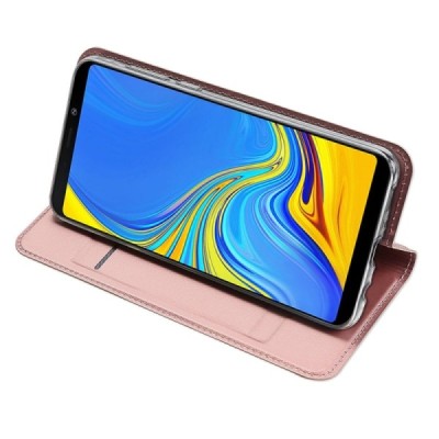 „Dux Ducis“ Skin serijos Samsung Galaxy A9 2018 (A9 Star Pro) rožinis odinis atverčiamas dėklas / Priedai.lt