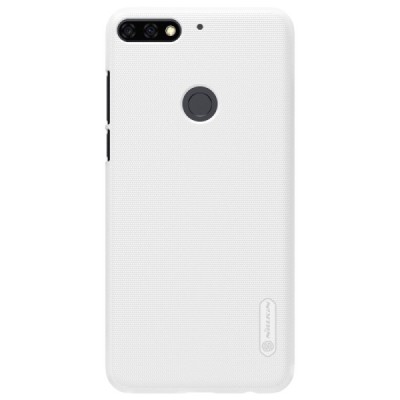 Huawei Honor 7C Nillkin Frosted Shield baltas plastikinis dėklas + apsauginė ekrano plėvelė / Priedai.lt