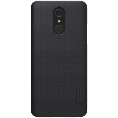 LG Q7 Nillkin Frosted Shield juodas plastikinis dėklas / Priedai.lt