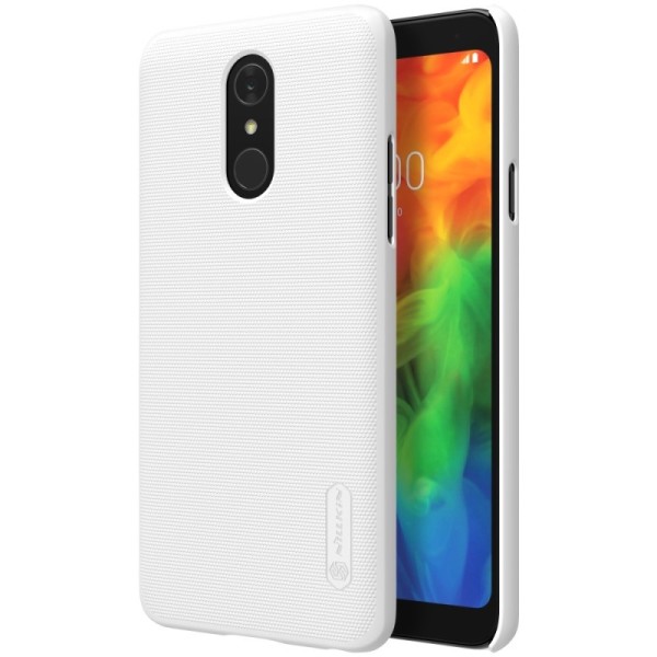 „Nillkin“ Frosted Shield dėklas - baltas + apsauginė ekrano plėvelė (Q7)