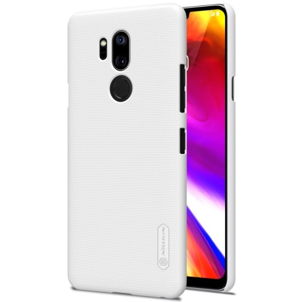 „Nillkin“ Frosted Shield dėklas - baltas + apsauginė ekrano plėvelė (G7 ThinQ)