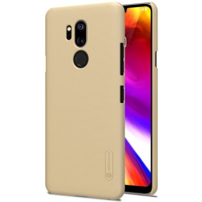 LG G7 ThinQ Nillkin Frosted Shield auksinis plastikinis dėklas + apsauginė ekrano plėvelė / Priedai.lt