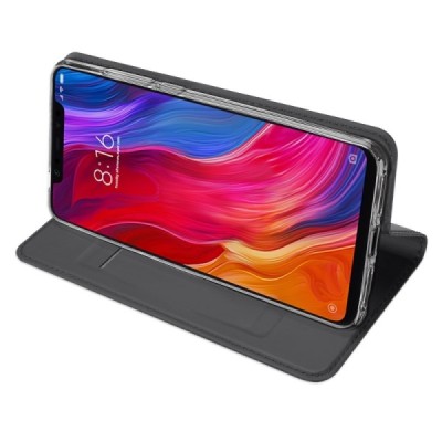 „Dux Ducis“ Skin serijos Xiaomi Mi 8 juodas odinis atverčiamas dėklas / Priedai.lt