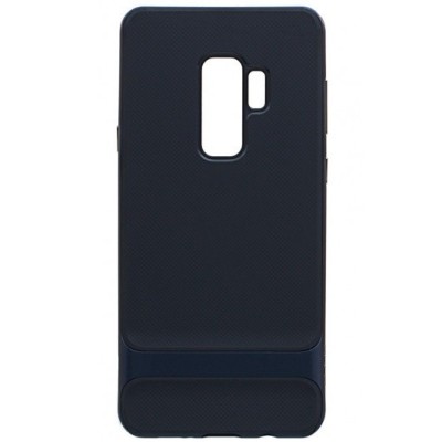 „Rock“ Royce sustiprintos apsaugos Samsung Galaxy S9 (G960) juodas mėlynos spalvos apvadais kieto silikono (TPU) ir plastiko dėk