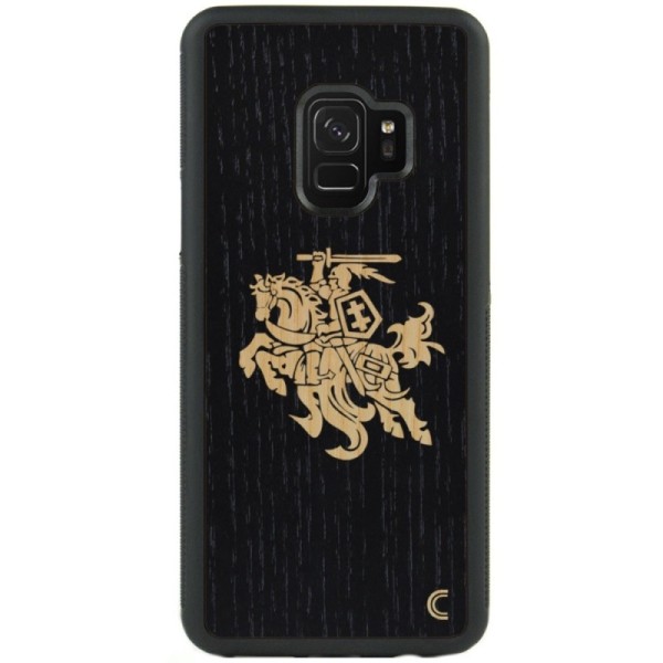 „Crafted Cover“ natūralaus medžio dėklas - Juodas Vytis (Galaxy S9+)