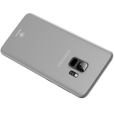 „Baseus“ Wing plastikinis skaidrus, matinis Samsung Galaxy S9 (G960) baltas dėklas - nugarėlė / Priedai.lt