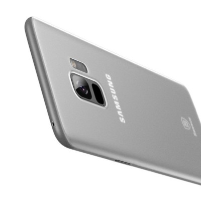 „Baseus“ Wing plastikinis skaidrus, matinis Samsung Galaxy S9 (G960) baltas dėklas - nugarėlė / Priedai.lt