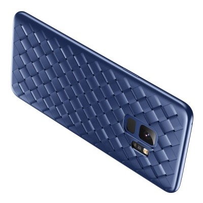 „Baseus“ Weaving Samsung Galaxy S9 (G960) mėlynas kieto silikono dėklas / Priedai.lt