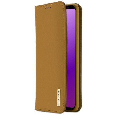 „Dux Ducis“ Wish serijos Samsung Galaxy S9 (G960) šviesiai rudas odinis atverčiamas dėklas / Priedai.lt