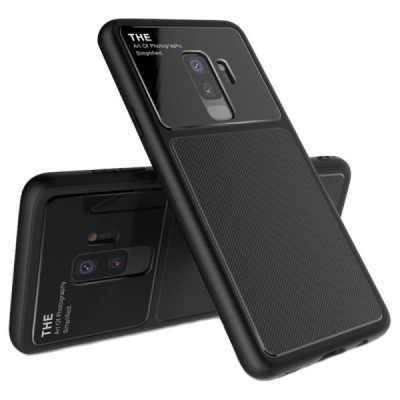 „Lenuo“ Lens Samsung Galaxy S9+ (G965) juodas kieto silikono dėklas / Priedai.lt