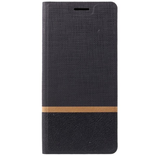 „Cross“ Texture Leather atverčiamas dėklas - juodas (Galaxy A9 2018)