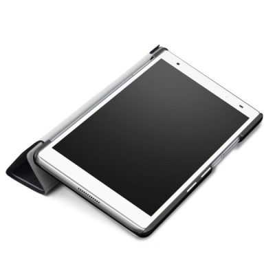 Lenovo Tab4 8 Plus (TB-8704F/N) atverčiamas juodas odinis dėklas (sulankstomas) / Priedai.lt