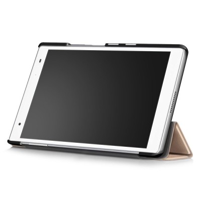 Lenovo Tab4 8 Plus (TB-8704F/N) atverčiamas auksinis odinis dėklas (sulankstomas) / Priedai.lt