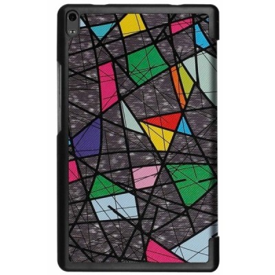 Lenovo Tab4 8 Plus (TB-8704F/N) atverčiamas spalvotas, pilkas odinis dėklas - knygutė / Priedai.lt