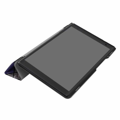 Lenovo Tab4 8 Plus (TB-8704F/N) atverčiamas spalvotas, pilkas odinis dėklas - knygutė / Priedai.lt