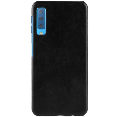 „Litchi“ Skin Leather Samsung Galaxy A7 2018 (A750) juodas plastikinis dėklas - nugarėlė / Priedai.lt