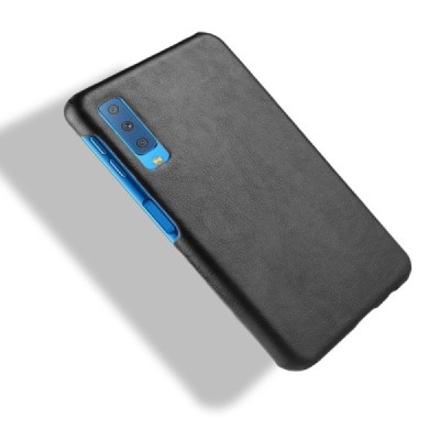 „Litchi“ Skin Leather Samsung Galaxy A7 2018 (A750) juodas plastikinis dėklas - nugarėlė / Priedai.lt