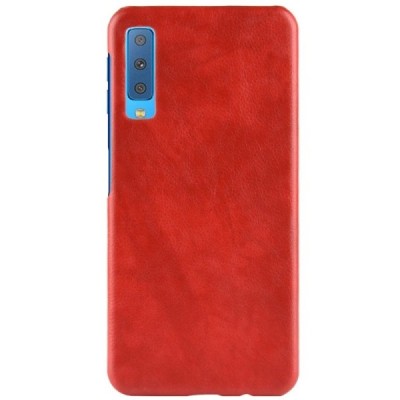 „Litchi“ Skin Leather Samsung Galaxy A7 2018 (A750) raudonas plastikinis dėklas - nugarėlė / Priedai.lt
