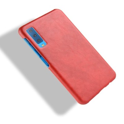 „Litchi“ Skin Leather Samsung Galaxy A7 2018 (A750) raudonas plastikinis dėklas - nugarėlė / Priedai.lt