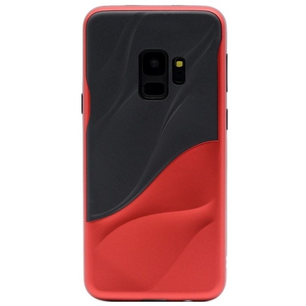 „3D“ Wave Pattern dėklas - juodas / raudonas (Galaxy S9)