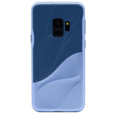 „3D“ Wave Pattern Samsung Galaxy S9 (G960) mėlynas kieto silikono (TPU) ir plastiko dėklas / Priedai.lt
