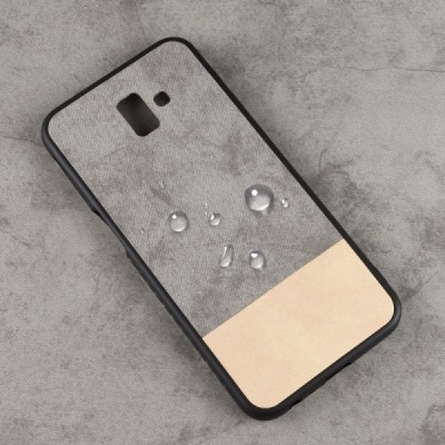 „Bi-Color“ Splicing Samsung Galaxy J6+ 2018 (J610F) pilkas, smėlio spalvos odinis dėklas / Priedai.lt