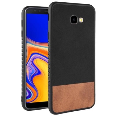 „Bi-Color“ Splicing Samsung Galaxy J4+ (J400F) rudas, juodas odinis dėklas / Priedai.lt