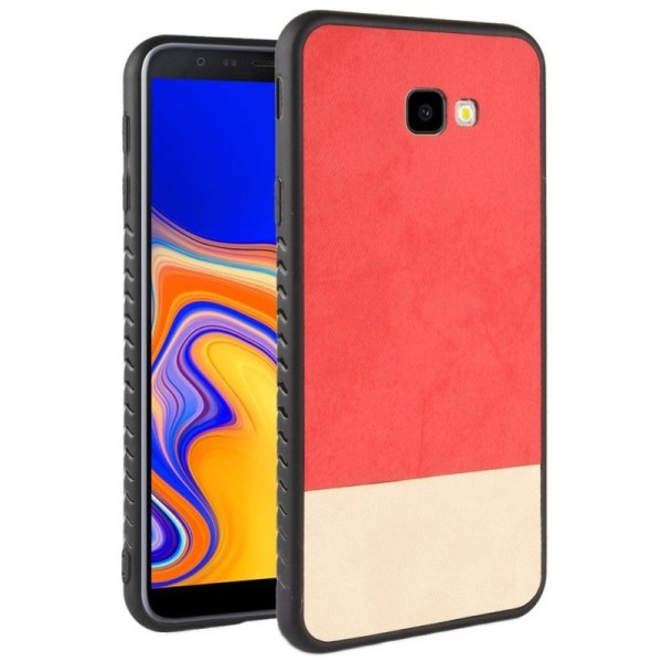 „Bi-Color“ Splicing dėklas - raudonas / smėlio spalvos (Galaxy J4+)