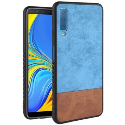 „Bi-Color“ Splicing Samsung Galaxy A7 2018 (A750) rudas, mėlynos spalvos odinis dėklas / Priedai.lt