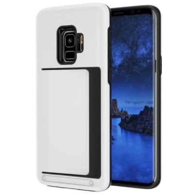 „Combo“ Card Holder Samsung Galaxy S9 (G960) baltas kieto silikono dėklas / Priedai.lt
