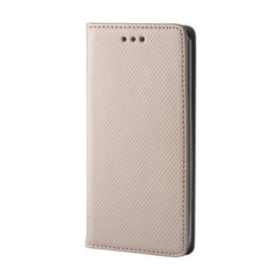 Samsung Galaxy J5 2015 (J500F) „Shell“ solidus atverčiamas auksinis odinis dėklas - knygutė / Priedai.lt