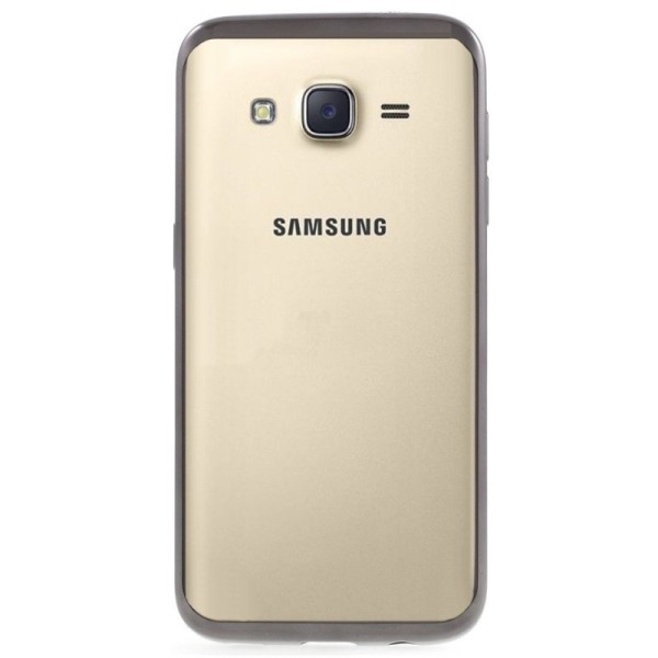 Silikoninis skaidrus dėklas, pilkas (Galaxy J5 2015)