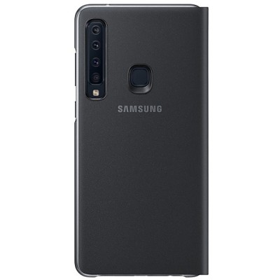 Samsung Galaxy A9 2018 (A9 Star Pro) originalus Wallet Cover atverčiamas juodas odinis dėklas - piniginė / Priedai.lt