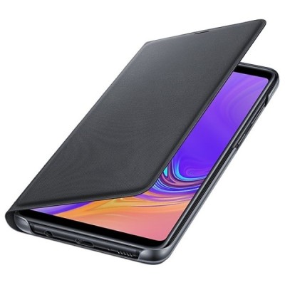 Samsung Galaxy A9 2018 (A9 Star Pro) originalus Wallet Cover atverčiamas juodas odinis dėklas - piniginė / Priedai.lt