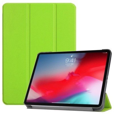 Apple iPad Pro 11 (2018, 1-os kartos) atverčiamas žalias odinis dėklas - knygutė | Priedai.lt