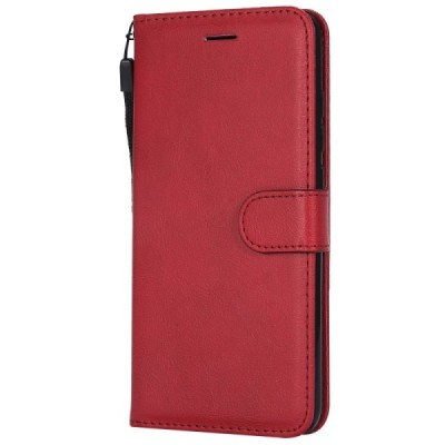 Xiaomi Redmi Note 6 Pro atverčiamas raudonas odinis dėklas, knygutė - piniginė | Priedai.lt