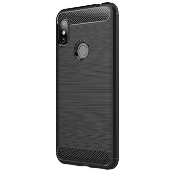 „Carbon“ kieto silikono (TPU) dėklas - juodas (Redmi Note 6 Pro)